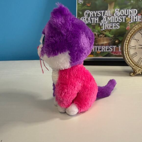 Ty Beanie Boo Pellie 6” Pink Purple Cat Plush EUC Stuffed Animal Toy - Picture 4 of 5
